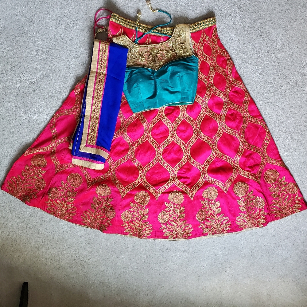 Hot pink chaniya choli